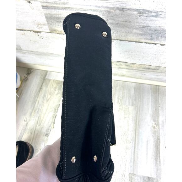 Vera Bradley Women’s Black Quilted Handle Bag Silver Strap Ball Lock Closure NWT - Picture 9 of 9